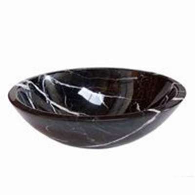 Best Price Marquina Natural Stone Black Wash Sink Oval Shape Round Art Basin