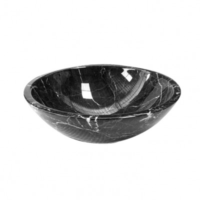 Polished Nero Marquina Black Marble Bathroom Wash Basin